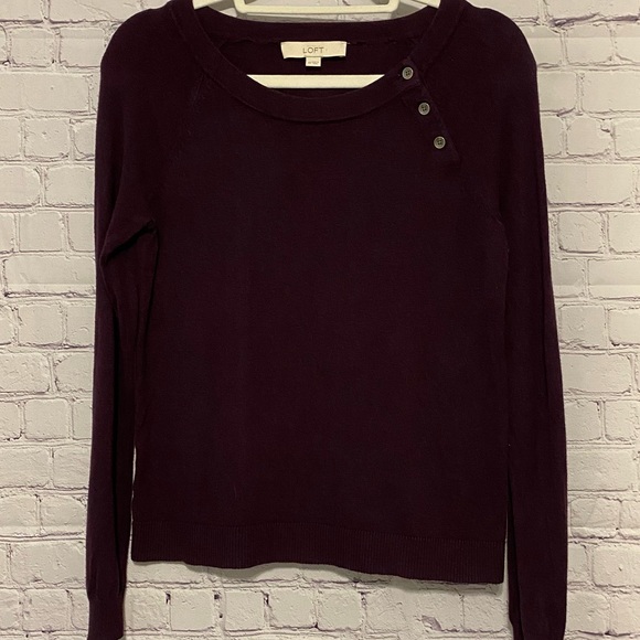 ANN TAYLOR LOFT Burgundy Sweater XS EUC - Picture 2 of 5